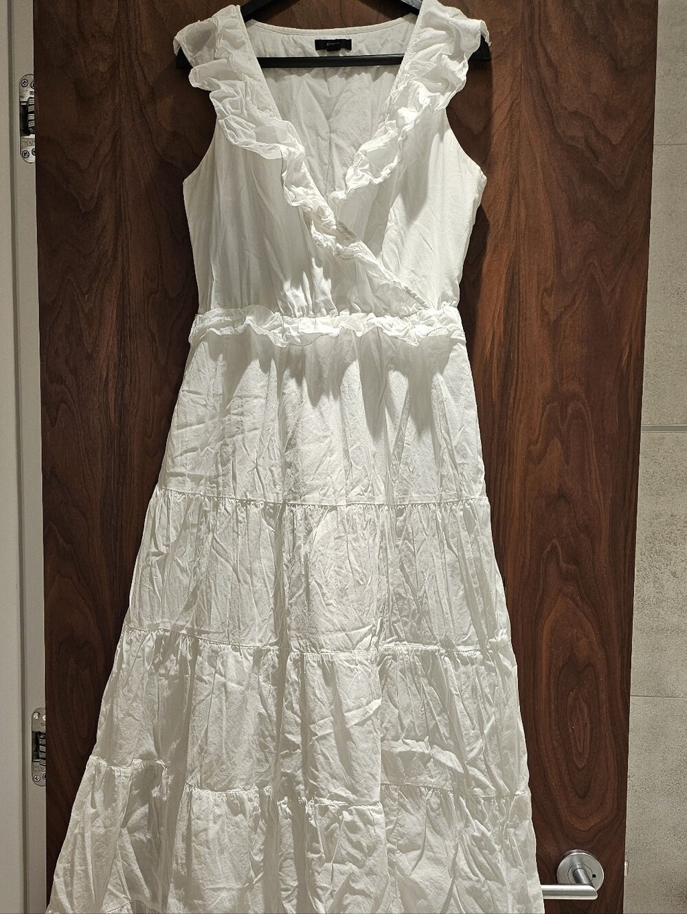 J. Crew White Tiered Maxi Dress With Pockets